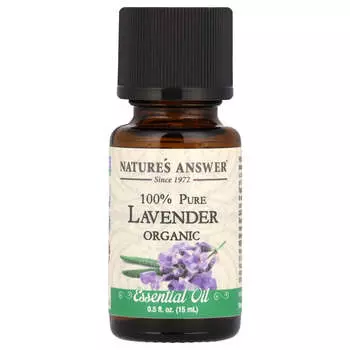 Nature s Answer, Органическое эфирное масло, 100% чистое, лаванда, 0,5 жидких унций (15 мл)
