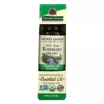 Nature s Answer, Органическое эфирное масло, 100% чистый розмарин, 0,5 жидких унций (15 мл)