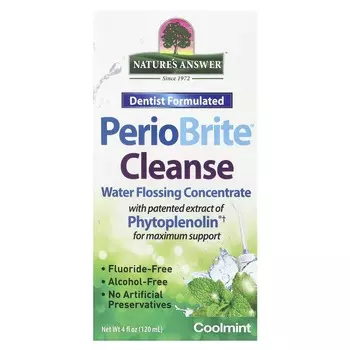 Nature s Answer, PerioBrite® Cleanse, концентрат для очищенной зубной нити, освежающая мята, 4 жидких унции (120 мл)
