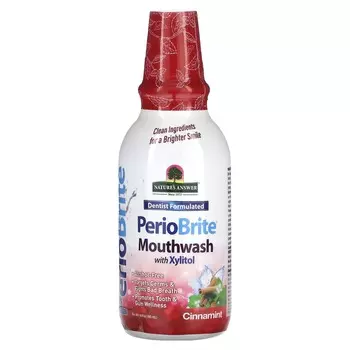 Nature s Answer, PerioBrite, ополаскиватель для полости рта с ксилитом, со вкусом корицы и мяты, 16 жидких унций (480 мл)