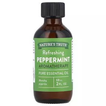 Nature s Truth, Чистое эфирное масло, освежающая перечная мята, 2 жидких унции (59 мл)