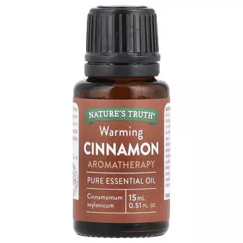 Nature s Truth, Чистое эфирное масло, согревающая корица, 0,51 жидких унций (15 мл)