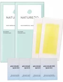 NATURECO Wax hair removal sheets 40 sheets 20 sets Eyebrows Armpits Legs Shin hair Arms Hair removal tape Brazilian wax sheets (40 (20 sets))