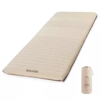 Naturehike Air Mat Кемпинговый коврик Недавно обработанный толстый высокопрочный пенный надувной коврик TPU Бесшумный прочный компактный водонепроницаемый для сна бежевый