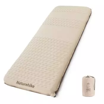 Naturehike Air Mat Кемпинговый коврик Недавно обработанный толстый высокопрочный пенный надувной коврик TPU Бесшумный прочный компактный водонепроницаемый для сна бежевый