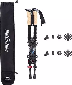 Naturehike Direct Store Трекинговые палки из углеродного волокна Набор из 2 карбоновых треккинговых палок В комплект входит свободно выдвижной чехол для хранения Ультралегкие Высокопрочные