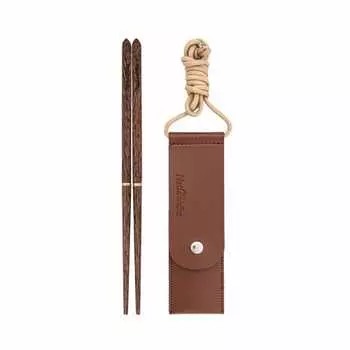 Naturehike Folding Chopsticks Portable Chopsticks Wooden Natural Mahogany with Carry Bag Travel Cutlery for Outdoor Camping Hiking Compact Excursion T