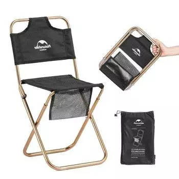Naturehike Official Shop Folding Chair, Outdoor Chair, Ultra Light Weight Capacity 75kg, Backrest, Camping Chair, Compact Chair, Storage Bag Included,