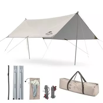 Naturehike Официальный магазин Tarp Rectar Tarp Sun Shade Водонепроницаемый PU2000 с шестом Солнцезащитный Компактный Легкий Для Людей Блокирующий Свет Тепловой Тент