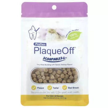 NaturVet, ProDen PlaqueOff® Scoopables, для кошек, лосось, 5,5 унций (157,5 г)