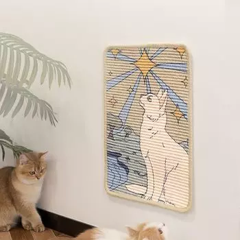 NATUYA Коврик для заточки кошачьих когтей, декоративный коврик для рисования из пеньки, износостойкий коврик из сизаля, чехол для дивана, защитный лист от царапин и царапин для кошек синий