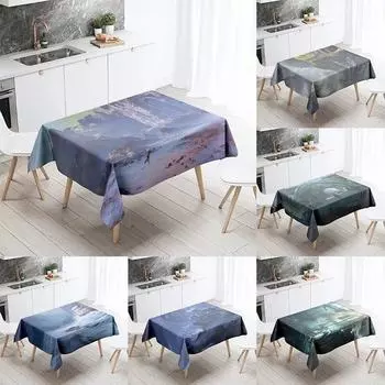 Научно-фантастическая скатерть для кемпинга, вечеринки, устойчивая к пятнам, водонепроницаемая, прямоугольная, кухонный, обеденный стол, домашний декор 40x70cm