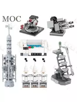 Научно-фантастический фильм серии MOC строительные блоки DIY бакта танк звездолет абордаж лестница пушка оружие модель сборка кирпичи игрушки для детей