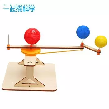 Научный эксперимент Diy Three-ball Instrument Technology Мелкое производство Учащиеся начальной школы Модель, собранная вручную Учебные пособия Материалы синий/красный