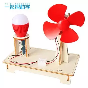 Научный эксперимент Ветряная турбина Студенческая наука и технологии Мелкое производство Дети Творчество Изобретение Ручная работа Материал для самостоятельного изготовления Упаковка древесина/красный
