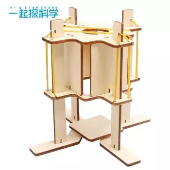 Наука и технологии Малое производство DIY Амортизатор Дети STEM Научный эксперимент Набор Коробка Дети Студенты Игрушки Материалы древесина