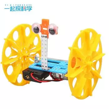 Наука и технологии Мелкие производственные материалы Ученики начальной школы Небольшие изобретения DIY Двухколесный балансировочный автомобиль Робот Детская научная игрушка Сумка жёлтый