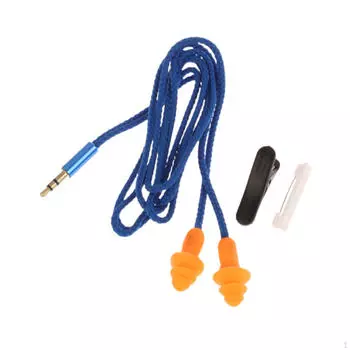 Наушники 3,5 мм для работы и спорта с дизайном ушных вкладышей blue 70cm