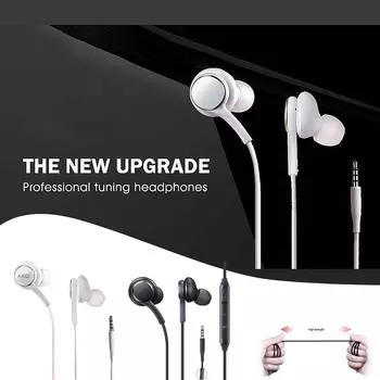 Наушники 3,5 мм, проводная микрофонная гарнитура с регулировкой громкости для смартфона чёрный