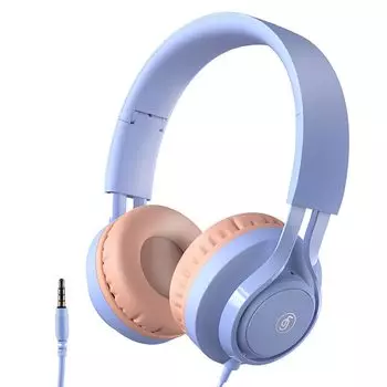 Наушники AGPTEK с пультом дистанционного управления, безопасный онлайн-звук, вход в школу, слуховой звук, подходит для игр, чехол для хранения, в комплекте детский микрофон,