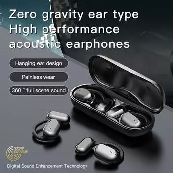 Наушники Ambie Sound, серьги, беспроводные Bluetooth-наушники открытого типа, TWS, гарнитура с ушным крючком, спортивные наушники