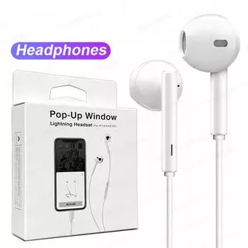 Наушники Apple для iPhone 15 14 Pro Max 11 12 13 Mini Lightning Проводные наушники XS Max XR X 6S 7 8 Plus аксессуары