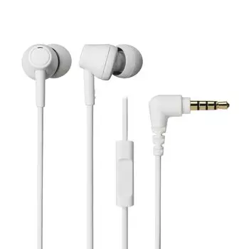 Наушники Audio-Technica ATH-CK350XiS WH с проводным пультом дистанционного управления и микрофоном канального типа из переработанного пластика с антибактериальным покрытием, маленькие, белые