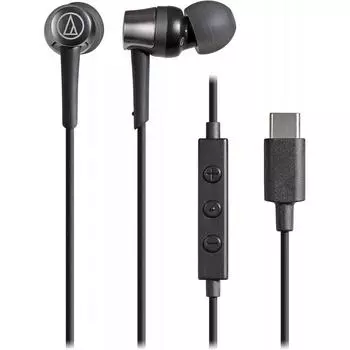 Наушники Audio TeChniCa Ath Ckd3C Bk с микрофоном USB Type C проводные 1,2 м Canal черные маленькие черные USB Type C