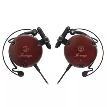 Наушники Audio Technica ATH-EW9 с проводным ушным крючком, накладные, деревянный корпус, коричневый, маленький