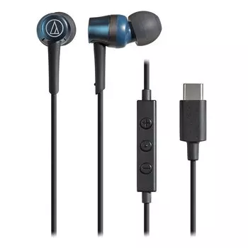 Наушники Audio Technica BL с микрофоном USB проводные канального типа для удаленной работы дома работа в Интернете встречи ZOOM синие ATH-CKD3C Type-C 1,2 м ПК/Windows/Mac/Android