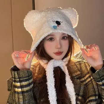 Наушники Bear Ear, защищающие от холода, ветрозащитные зимние наушники, мягкие плюшевые наушники, шапки для отдыха на природе коричневый