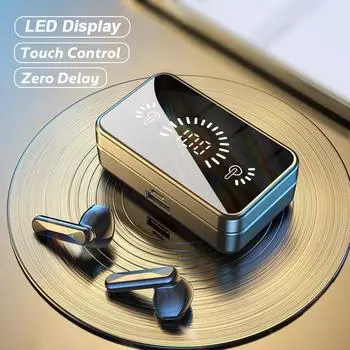 Наушники Bluetooth 5.2 с микрофоном, стереоспортивные водонепроницаемые беспроводные наушники Bluetooth, зарядное устройство для внешнего аккумулятора