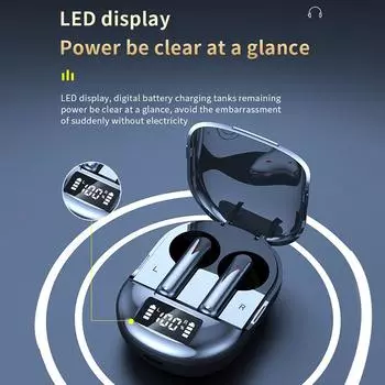 Наушники Bluetooth 5.3 Цифровой дисплей Беспроводные наушники с шумоподавлением Наушники Высококачественный стереозвук с микрофоном