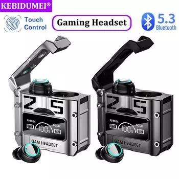 Наушники Bluetooth 5.3 Игровые гарнитуры с низкой задержкой Беспроводные наушники LED HiFi Стерео Спортивные наушники с шумоподавлением Сенсорное управление