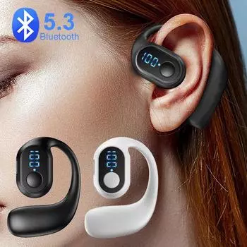 Наушники Bluetooth 5.3 OWS Wireless Ear Hook Наушники HiFi Stereo Шумоподавление Гарнитура Водонепроницаемые Наушники для Huawei Xiaomi чёрный