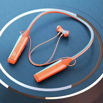 Наушники Bluetooth 5.4 с шейным ободом, интеллектуальным шумоподавлением и светодиодным дисплеем. Длительное время работы от аккумулятора. Стереозвук для музыки и звонков на ходу. As Shown