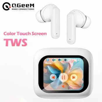 Наушники Bluetooth ANC Беспроводные Bluetooth-наушники со светодиодной видимой тактильной беспроводной Bluetooth-гарнитурой TWS 16 языков SportEarbud белый