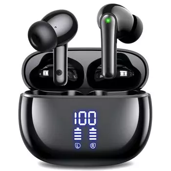 Наушники Bluetooth Беспроводные наушники Новый год HUIFU Bluetooth Наушники Bluetooth LED Дисплей Bluetooth Наушники Длительное воспроизведение Автоматическое сопряжение чёрный