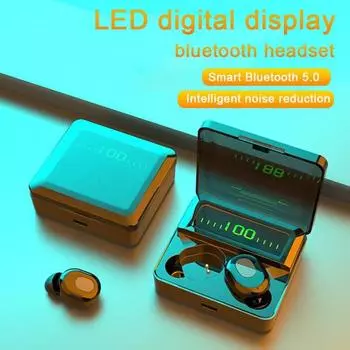 Наушники Bluetooth, беспроводные наушники с премиальным звуком Smart Touch, светодиодный цифровой дисплей, 48-часовая игра для занятий спортом