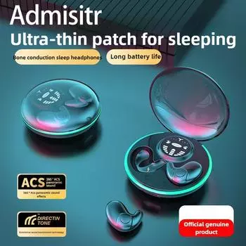 Наушники Bluetooth для сна, беспроводные, с костной проводимостью, внутриушные, бинауральные, стерео, с шумоподавлением, движение чёрный