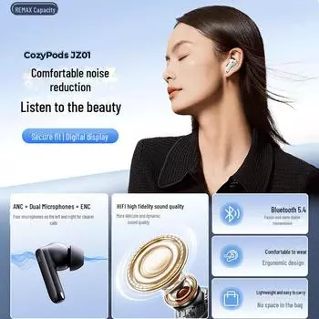 Наушники Bluetooth Remax ANC с цифровым дисплеем