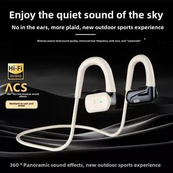 Наушники Bluetooth с костной проводимостью для спорта, беспроводные, с шумоподавлением, с длительным сроком службы и открытым ухом чёрный