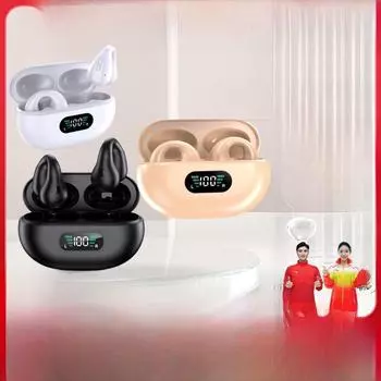 Наушники Bluetooth с костной проводимостью в стиле Douyin, с клипсой, длительным сроком службы батареи, индикатором питания, YYK-Q80 Q80 хаки