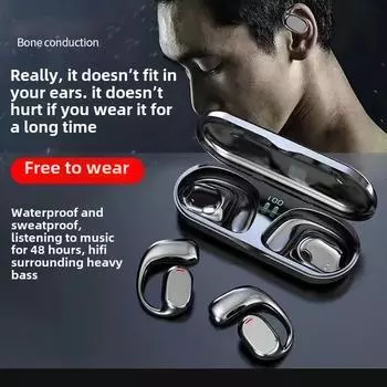 Наушники Bluetooth с подвесным ушным вкладышем Высокая мощность Не помещается в ухо Движение Сумасшествие Невозможно избавиться от Высокое качество звука Наушники Bluetooth чёрный