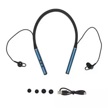 Наушники Bluetooth с шейным ободом, беспроводные стереонаушники HiFi с басами, магнитные наушники с шейным ободом для занятий спортом на открытом воздухе, синие Blue