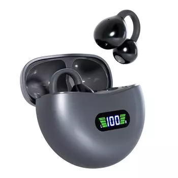 Наушники Bluetooth Ultimate No Pressure Беспроводные наушники-манжеты Наушники-клипсы, которые не закрывают уши Оставшаяся емкость серый