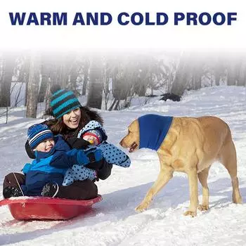 Наушники для собак, защита от шума, шарф для домашних животных, успокаивающие наушники для собак, эластичные зимние теплые толстовки для собак M синий