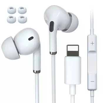 Наушники для телефона Проводные наушники Topamz Новые наушники Микрофон Шумоподавление Не требуется Bluetooth HiFi Deep Bass В комплект входит пульт дистанционного управления Ultra белый