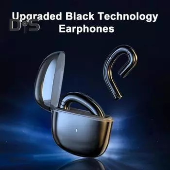 Наушники Earless Out of Ear Наушники с открытым ушным вкладышем Беспроводные наушники-вкладыши с Bluetooth-совместимой гарнитурой 5.3 Внешние вкладыши Костная проводимость Внешнее ухо чёрный