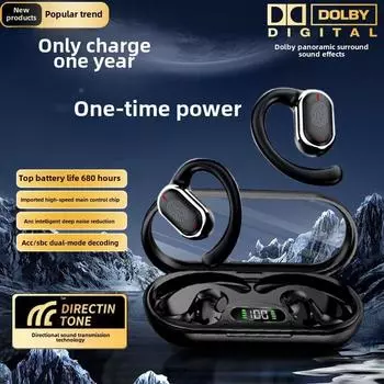 Наушники Earless OWS Bluetooth, спортивные наушники с длительным сроком службы и шумоподавлением белый